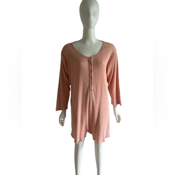 The Great Sleep The Henley Romper Rose Dust Thermal Long Sleeve Pockets Size XS - Picture 1 of 8